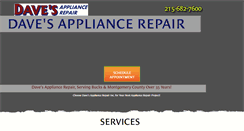 Desktop Screenshot of davesappliance2.com